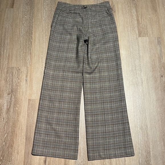 Talbots Women's Plaid Stretch Wool Blend Wide Leg Lined Career Pants Size 4 EUC - Picture 4 of 8